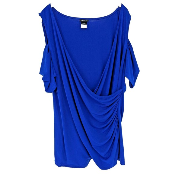 Torrid Tops - TORRID Top Size 3 Royal Blue Faux Wrap Draped Front Cocktails  Plus